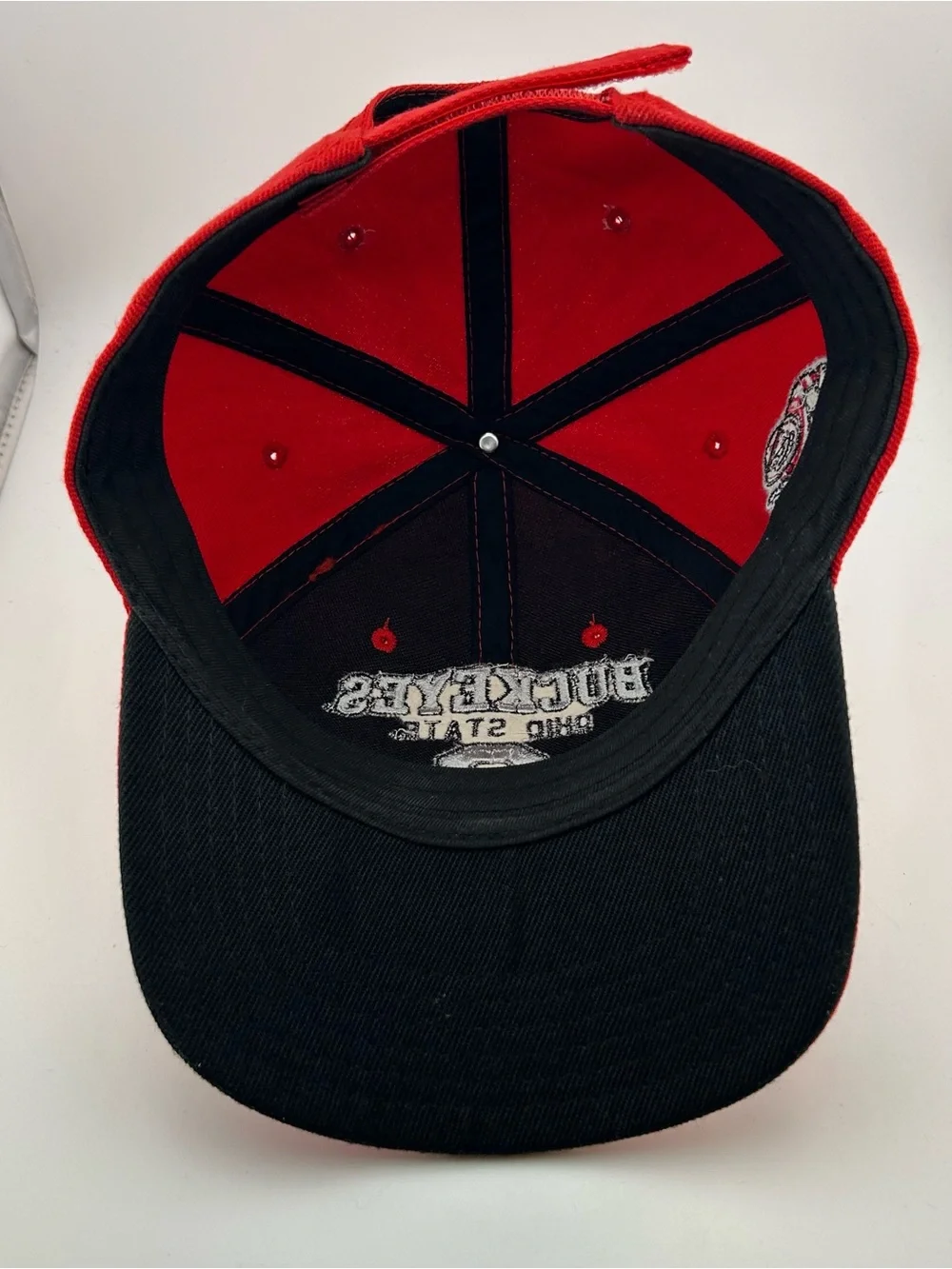 Ohio State Buckeyes Brutus Red Adjustable Hat Cap NCAA OSU Embroidered Football